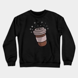 coffee cup with sparkling stars Crewneck Sweatshirt